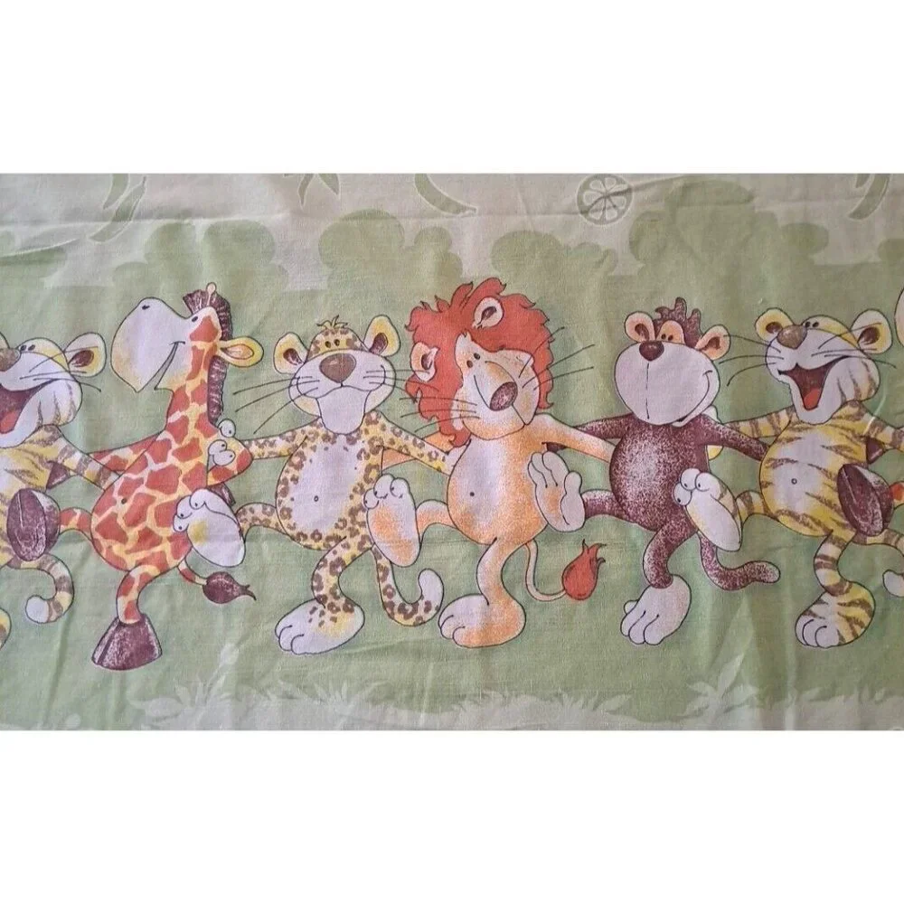 Baby Nursery Duvet & Sheet Set Russian Sleepy Thom K Jungle Animals Green